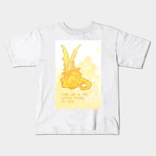 Dragon and butterfly Find joy in the little things in life Kids T-Shirt